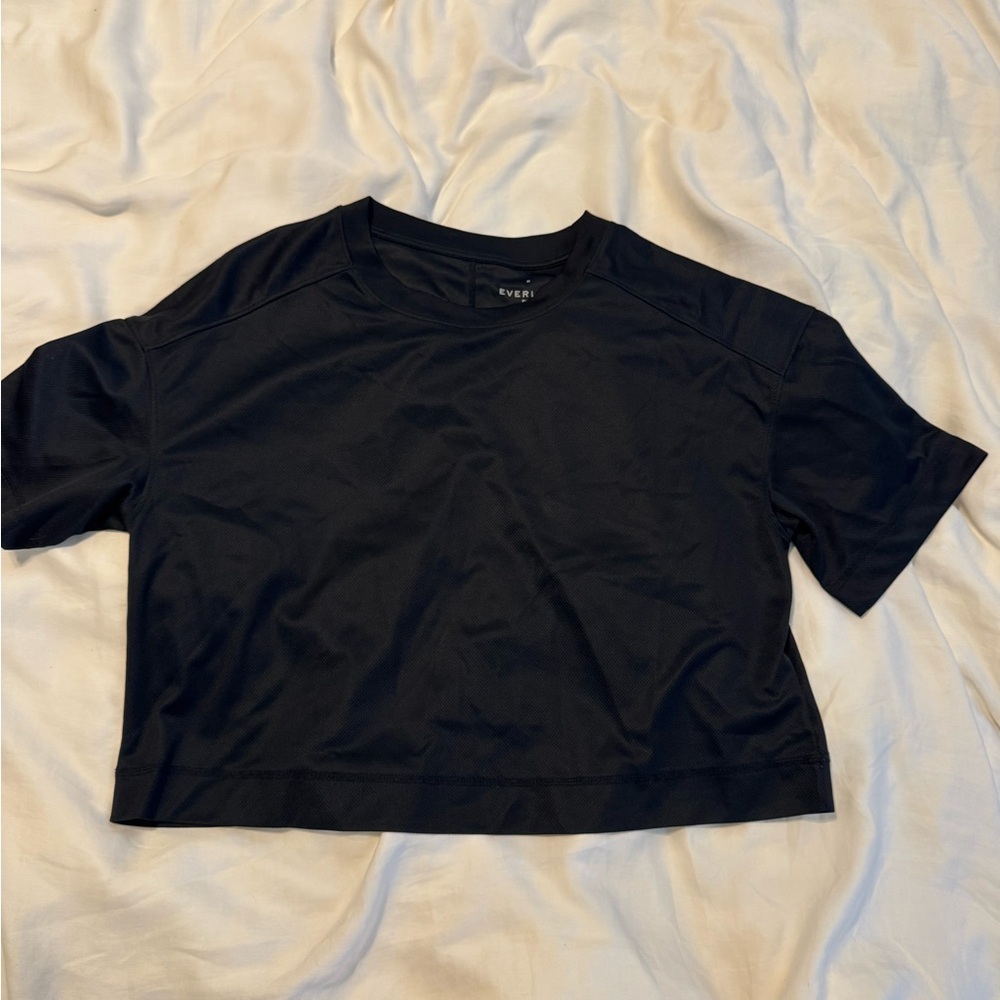 Everlane Jersey Black Crop Top